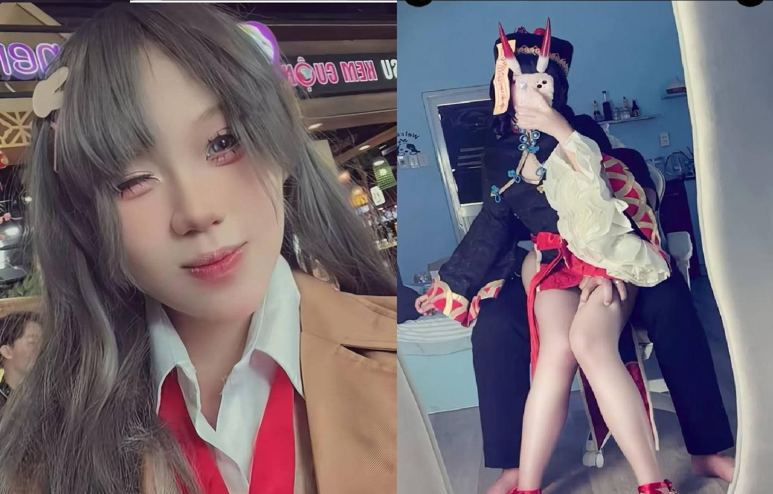 Lộ clip em cosplay thiên thần bắt cá hai tay