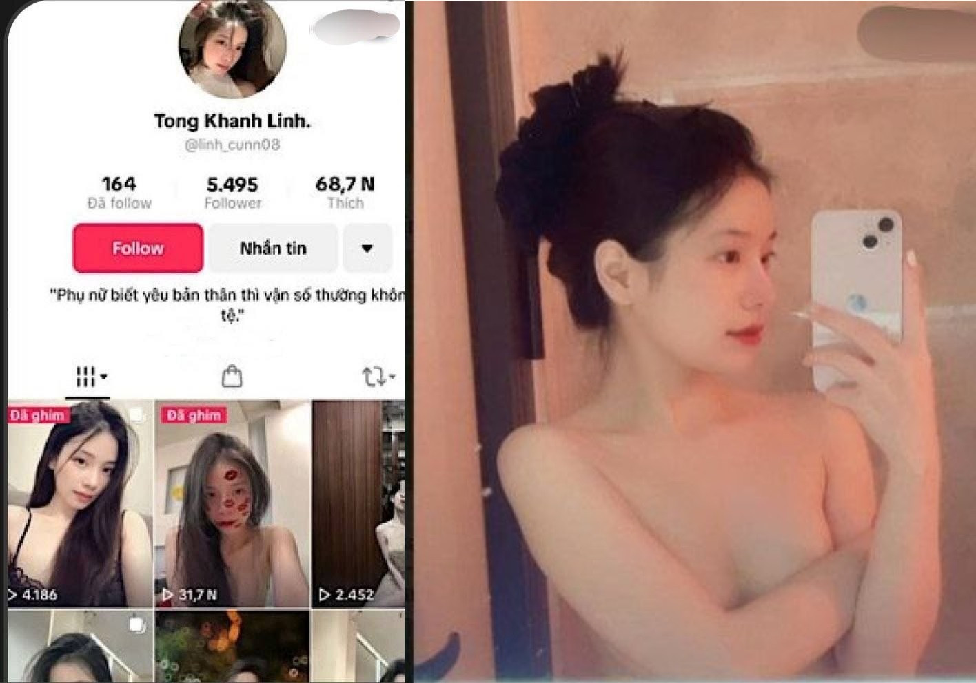 Tống Khánh Linh lộ clip chịch nhau khoái lạc